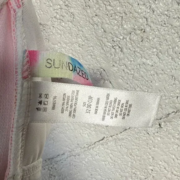 SUNDAZED Harper Tie-Dyed Bikini Top & Strappy Bottoms, CORAL 32DD/S - Picture 13 of 15